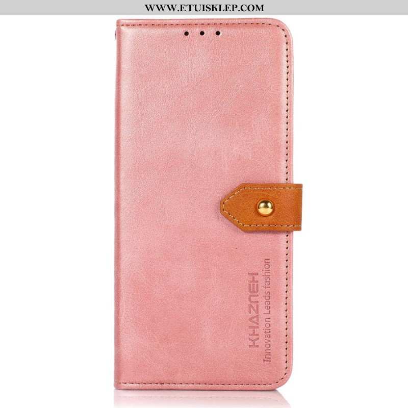 Etui Folio do Xiaomi Redmi Note 12 Pro Dwukolorowe Złote Zapięcie Khazneh